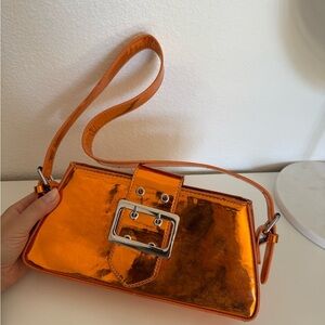 New Metallic Orange patent leather Women's Bag